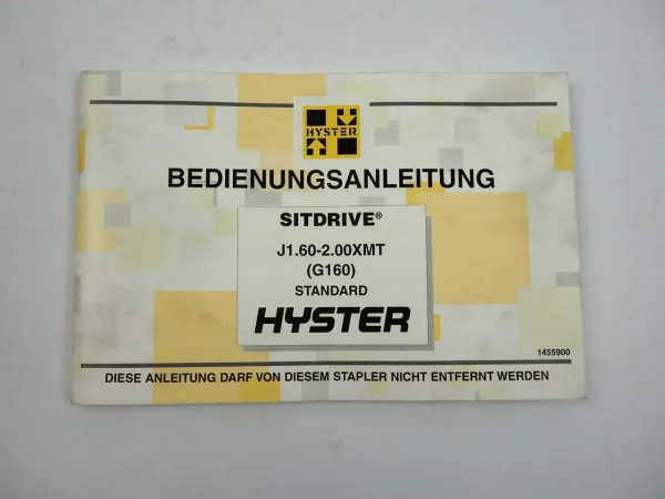 Hyster J 1.60 1.80 2.00 XMT Gabelstapler G160 Bedienungsanleitung 1997