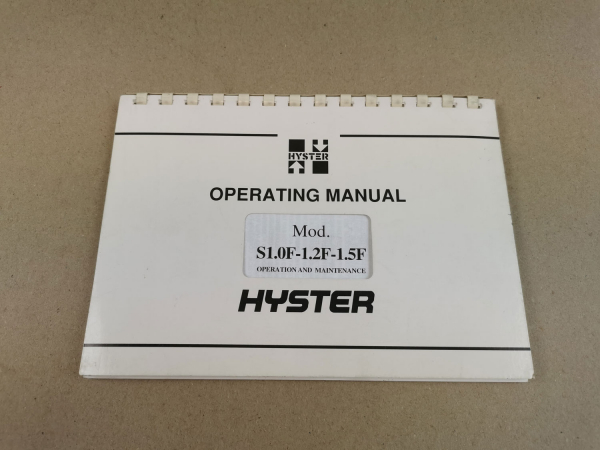 Hyster S1.0F S1.2F S1.5F Operation Maintenance Operating Manual 1996