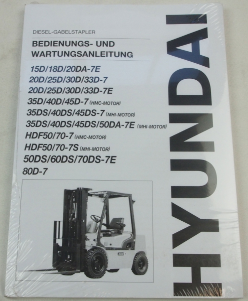Hyundai 15 18 20 25 30 35 40 45 50 60 70 80 Diesel Stapler Bedienungsanleitung