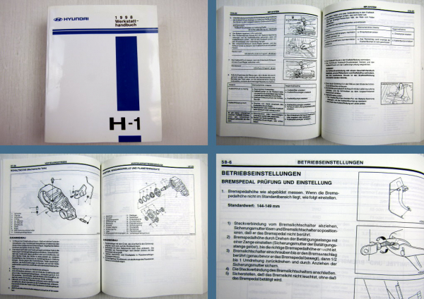 Hyundai H-1 1996 bis 1999 Werkstatthandbuch Reparaturanleitung H1