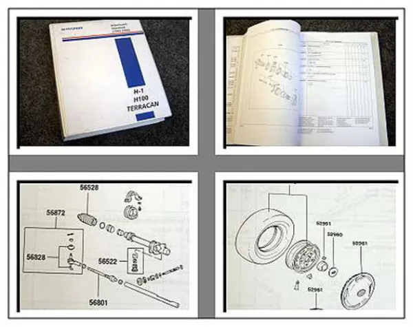 Hyundai H1 H100 Terracan Arbeitszeitnorm 1993 - 2002 Abbildung von Ersatzteilen