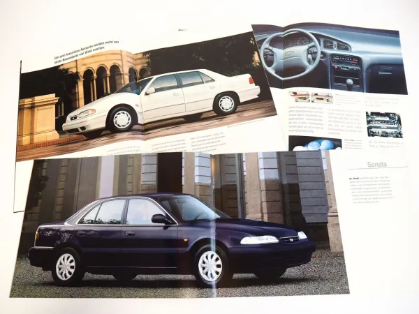 Hyundai Sonata 3x Prospekt Technische Daten Ausstattung 1990er Jahre