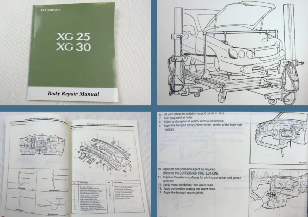 Hyundai XG25 XG30 Body Repair manual Werkstatthandbuch