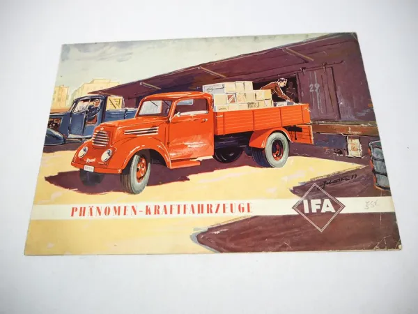 IFA Phänomen Granit Kraftfahrzeug LKW Prospekt Technische Daten 1953