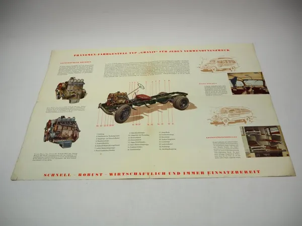 IFA Phänomen Granit Kraftfahrzeug LKW Prospekt Technische Daten 1953