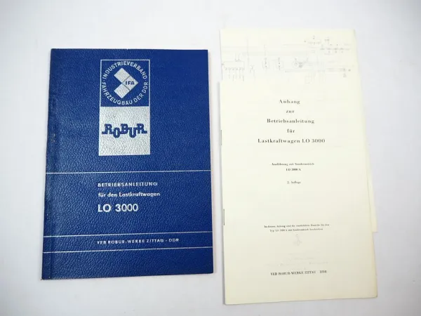 IFA Robur LO3000 LO 3000 A Lastkraftwagen Betriebsanleitung Wartung 1975
