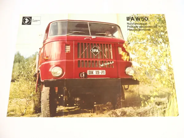 IFA W50 LKW Nutzfahrzeuge 2x Prospekt Technische Daten Übersicht Poster 1965/70