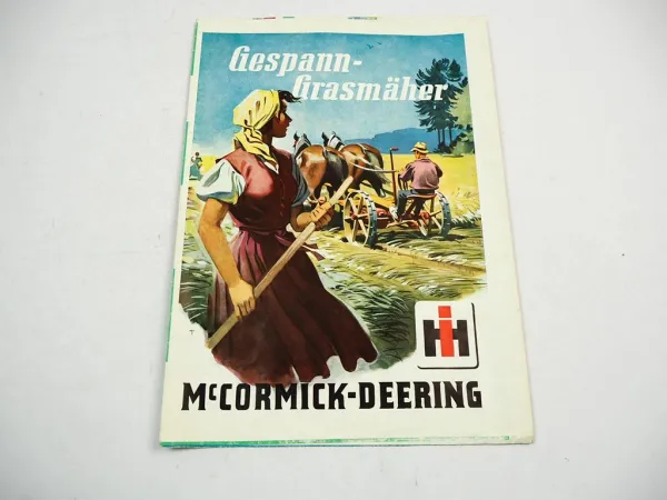 IH Mc Cormick Deering Gespann Grasmäher 8-A 8-B 8-C Prospekt 1930er Jahre