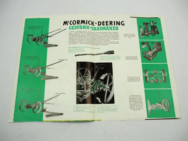 IH Mc Cormick Deering Gespann Grasmäher 8-A 8-B 8-C Prospekt 1930er Jahre