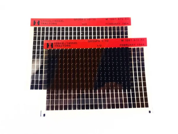 IHC 1255XL IHC 1455XL Traktoren Ersatzteiliste 1984 Microfiches