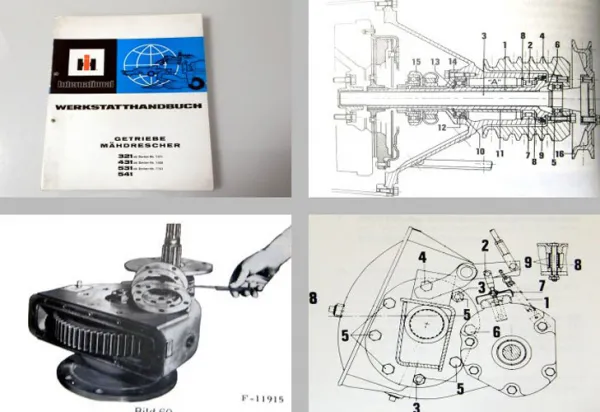 IHC 321 431 531 541 Mähdrescher Werkstatthandbuch Getriebe 1979