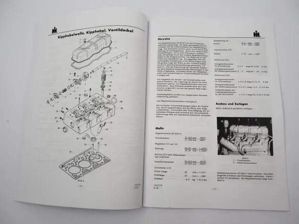IHC 423 523 Werkstatthandbuch Dieselmotor D-179 D-155 1966