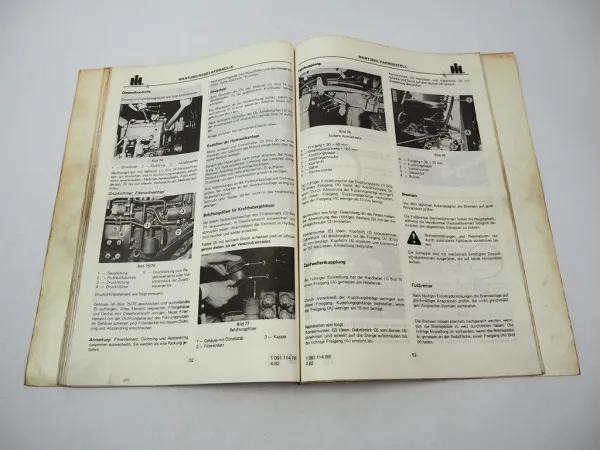 IHC 433 533 633 733 Dieselschlepper Betriebsanleitung Bedienungsanleitung 1982