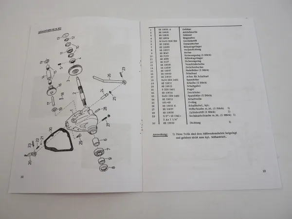 IHC 433 - 633 323 383 423 453 Betriebsanleitung Ersatzteilliste Rasspe Mähwerk