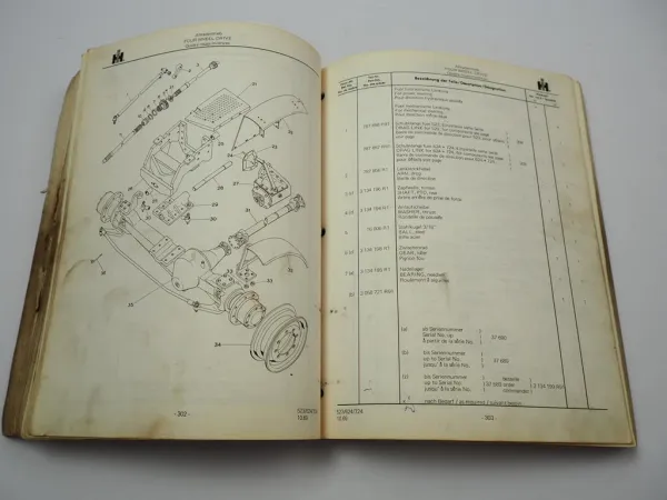 IHC 523 624 724 Ersatzteilliste Ersatzteilkatalog 1969 unvollständig