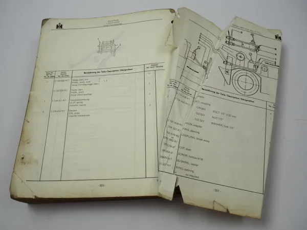IHC 523 624 724 Ersatzteilliste Ersatzteilkatalog 1969 unvollständig