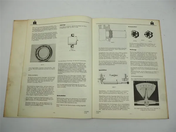 IHC 523 IHC 624 Allgemeine Hinweise für die Werkstatt 1966 Werkstatthandbuch