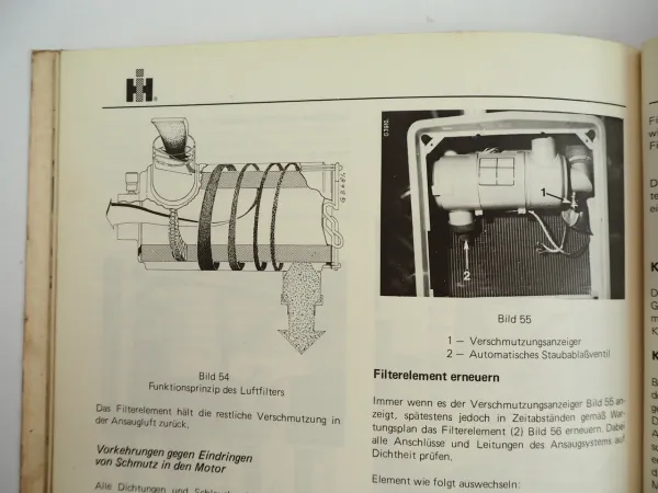 IHC 553 654 724 824 Traktor Betriebsanleitung Wartung 1972