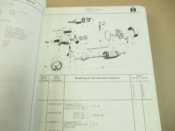 IHC 553 654 724 824 Traktoren Ersatzteilliste Parts Catalog Tractors 3/1972