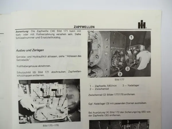 IHC 554 644 744 844 844S Getriebe Werkstatthandbuch Reparaturanleitung 1976