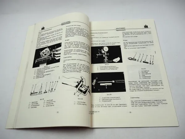 IHC 554 644 744 844 Regelhydraulik Werkstatthandbuch Reparaturhandbuch 1974