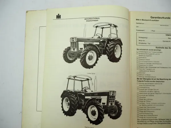 IHC 554 644 744 844 Schlepper Betriebsanleitung Bedienung Wartung 1974