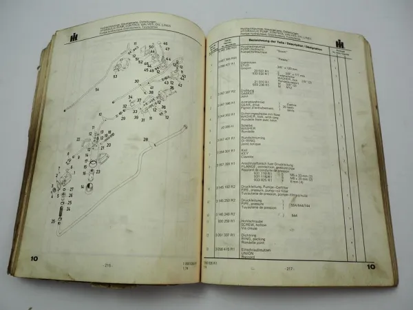 IHC 554 644 744 844 Schlepper Ersatzteilkatalog Ersatzteilliste Parts List 1974