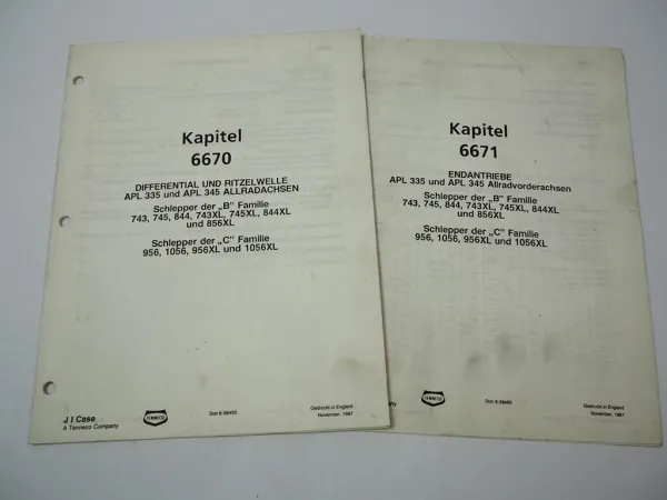 IHC 743 745 844 856 956 1056 +XL Allrad APL 335 345 Reparaturanleitung Werkstatthandbuch