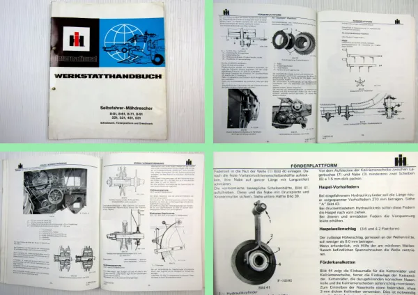 IHC 8-51, 8-61, 8-71, 8-91 221 321 431 531 Mähdrescher Werkstatthandbuch 1977