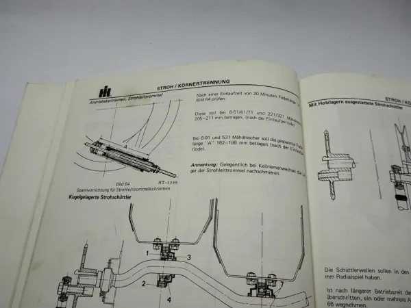 IHC 8-51 8-61 8-71 8-91 221 321 431 531 Mähdrescher Werkstatthandbuch 1977