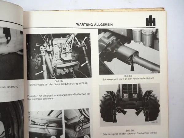 IHC 856XL Dieselschlepper Betriebsanleitung Bedienungsanleitung Wartung 1983