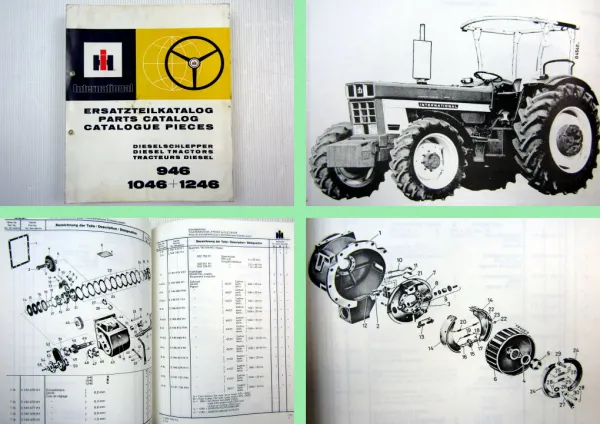 IHC 946 1046 1246 Traktor Ersatzteilkatalog Ersatzteilliste Parts Catalog 1974