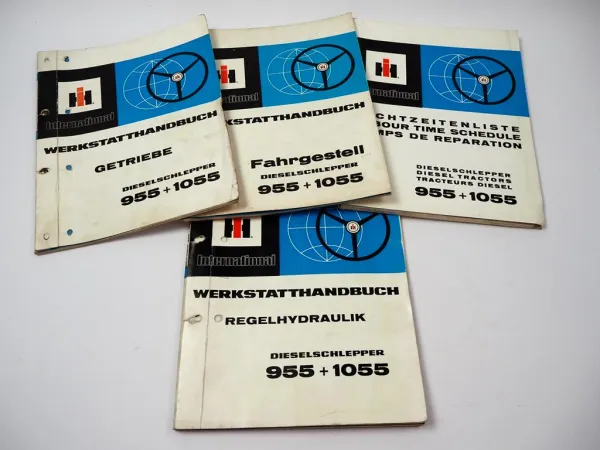 IHC 955 1055 Werkstatthandbuch Fahrgestell Getriebe Regelhydraulik Richtzeiten