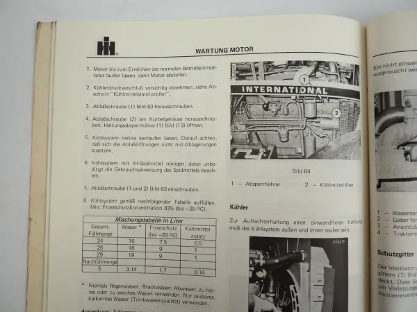 IHC 955XL 1055XL Dieselschlepper Betriebsanleitung Bedienungsanleitung 1981