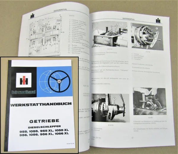 IHC 956 955 1055 + XL Werkstatthandbuch Getriebe 1982