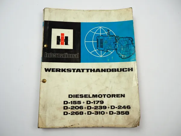 IHC D-155 bis D-358 Traktormotor Werkstatthandbuch 1975 Reparaturanleitung