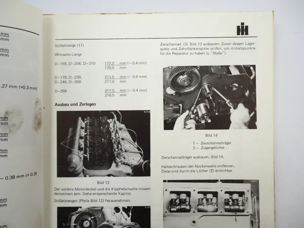 IHC D-155 bis D-358 Traktormotor Werkstatthandbuch 1975 Reparaturanleitung