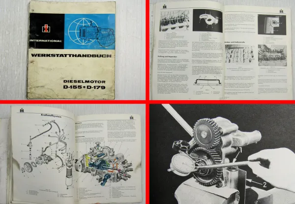 IHC D-155 D-179 Dieselmotor 3 Zylinder Werkstatthandbuch 1966 433 523 633