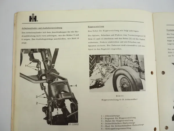 IHC Mc Cormick 323 423 523 624 Bedienungsanleitung 4-15 4-16 Anbaumäher 1966