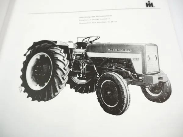 IHC Mc Cormick 323 423 Dieselschlepper Ersatzteilliste Ersatzteilkatalog 1966