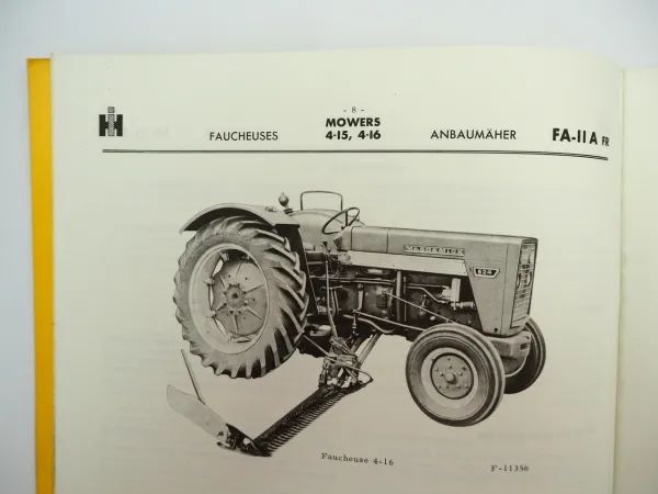IHC Mc Cormick 323 624 Ersatzteilliste für 4-15 4-16 Anbaumäher 1971