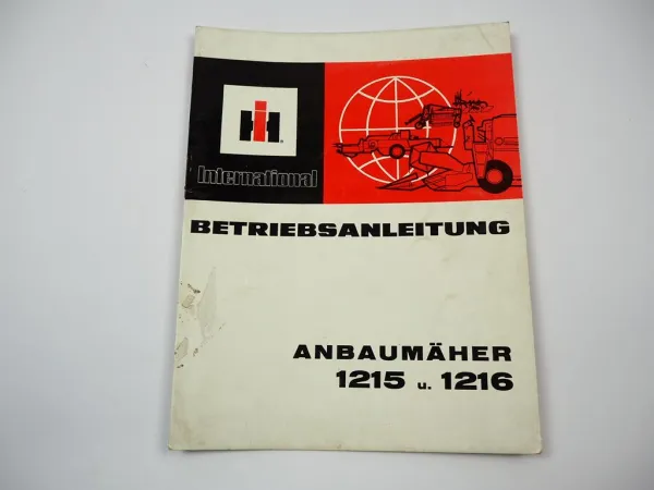 IHC Mc Cormick 323 bis 654 Mähwerk 1215 1216 Betriebsanleitung 1973