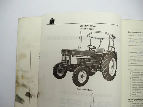 IHC Mc Cormick 433 533 633 733 Schlepper Betriebsanleitung Wartung Pflege 1980