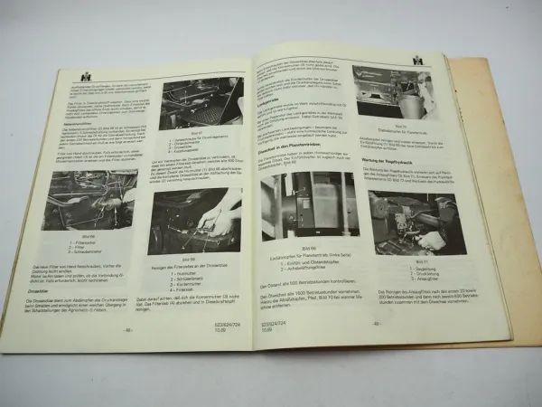 IHC Mc Cormick 523 624 724 Dieselschlepper Betriebsanleitung Bedienung 1969