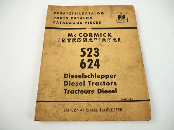 IHC Mc Cormick 523 624 Schlepper Ersatzteilkatalog Parts Catalog 1966