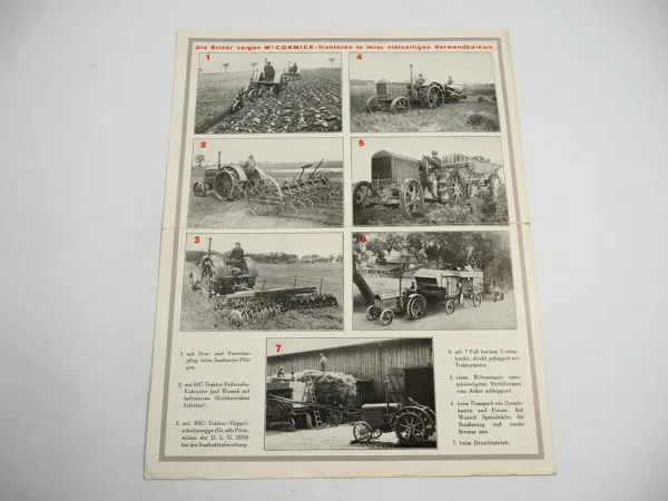 IHC Mc Cormick Deering Traktor Typ 10/20 15/30 Prospekt ca. 1920/30er Jahre