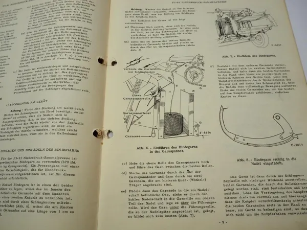 IHC Mc Cormick F 5-91 Niederdruck Ballenpresse Betriebsanleitung 1961