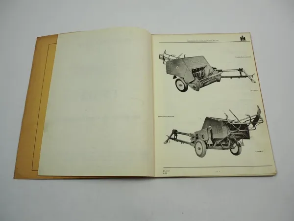 IHC Mc Cormick F5-112 Sammelpresse Ersatzteilkatalog 1966
