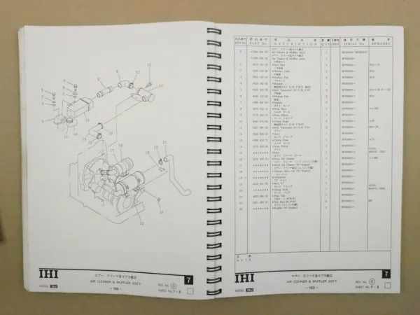 IHI 35 J Betriebsanleitung Wartungsanleitung Ersatzteilliste Parts Catalog 1997