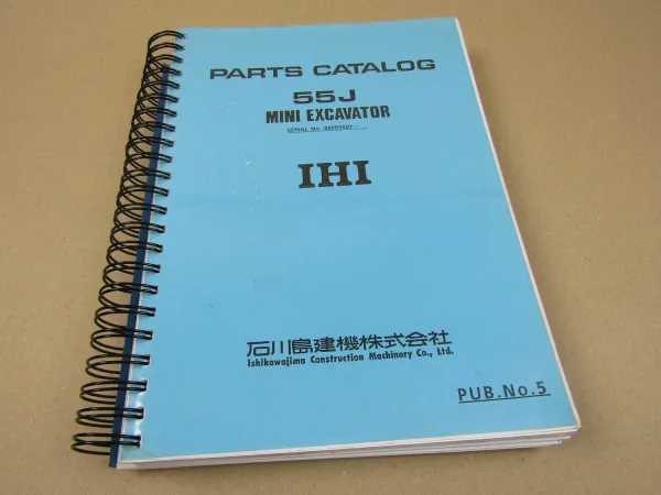 IHI 55J Mini Excavator Parts Catalog Ersatzteilliste Minibagger ab 08003501 -